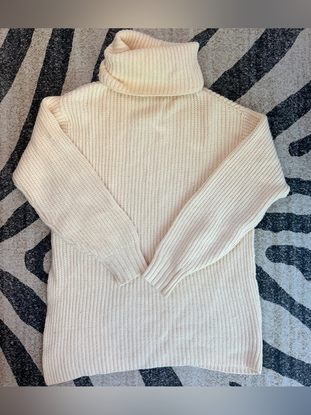 Free People Eleven Tunic Sweater Oversize Chunky Knit Turtleneck Size S
